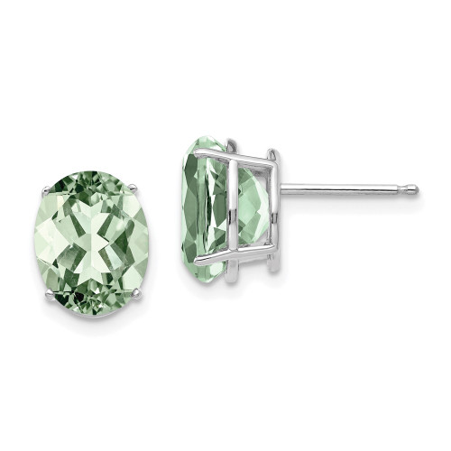 14kw 10x8 Oval Green Quartz Earrings 14kw 10x8 Oval Green Quartz Earrings