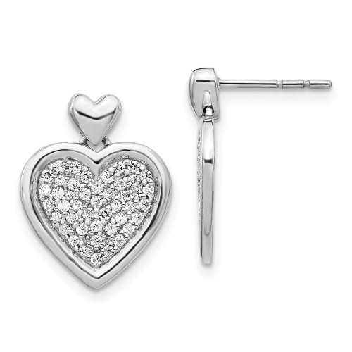 14k White Gold Diamond Fancy Heart Post Earrings 14k White Gold Diamond Fancy Heart Post Earrings