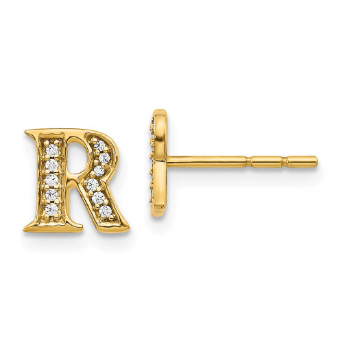 14k Diamond Initial R Earrings 14k Diamond Initial R Earrings