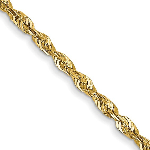 14k 1.5mm Extra-Light Diamond Cut Rope Chain