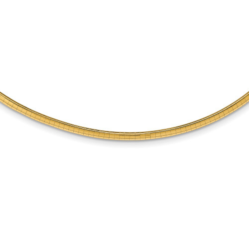 14k 3mm Lightweight Omega Necklace