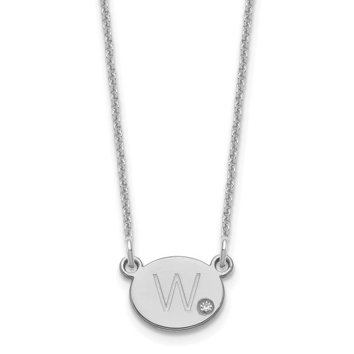 10KW Initial Oval with Diamond Necklace