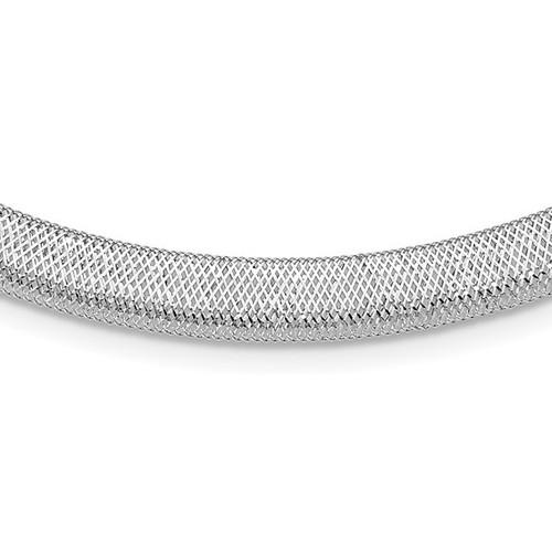14K White Gold Stretch Mesh w/1.5in ext. Necklace