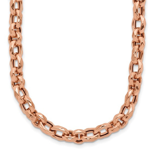 14K Rose Gold Polished Fancy Link Necklace