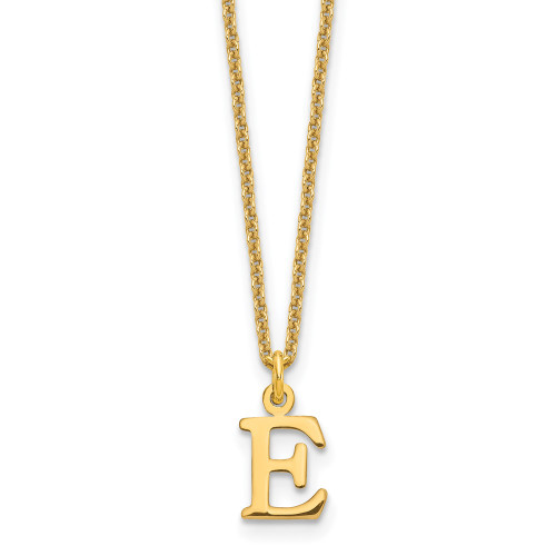 14KY Cutout Letter E Initial Necklace