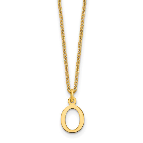 14KY Cutout Letter O Initial Necklace