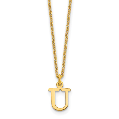14KY Cutout Letter U Initial Necklace