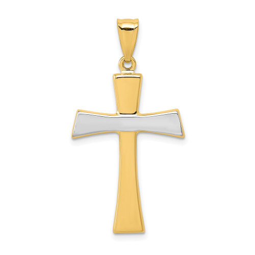 14Kw/Rhodium Polished Cross Pendant 14Kw/Rhodium Polished Cross Pendant