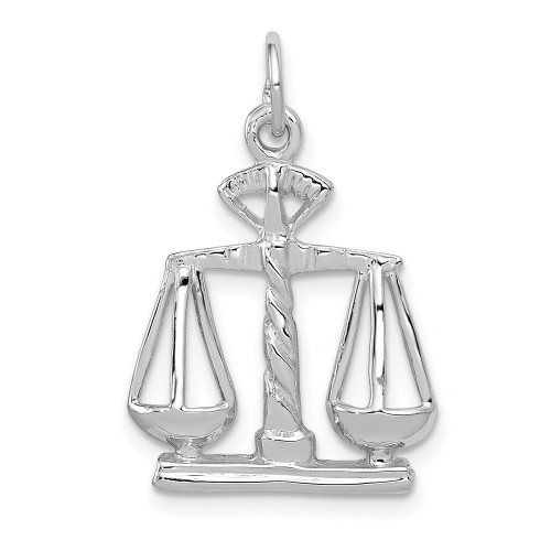 14k White Gold Polished Scales of Justice Charm