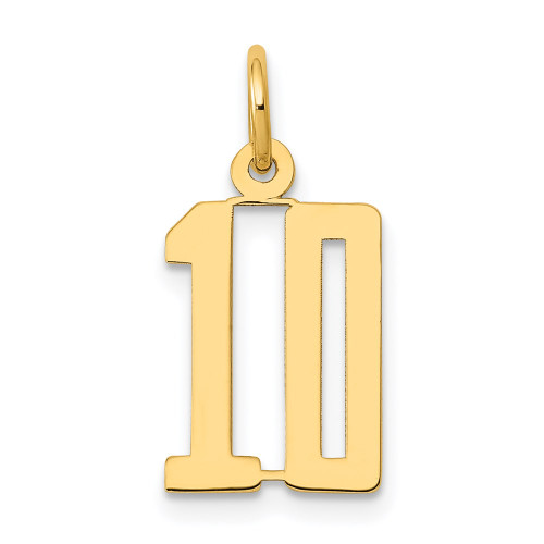 14k Small Elongated Number 10 Charm 14k Small Elongated Number 10 Charm