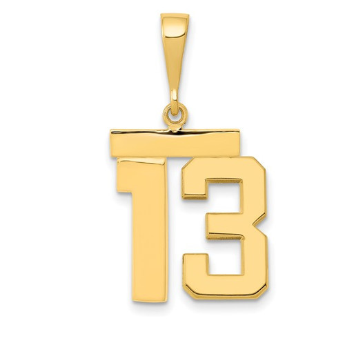 14k Medium Polished Number 13 Charm 14k Medium Polished Number 13 Charm