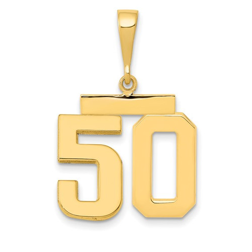 14k Medium Polished Number 50 Charm