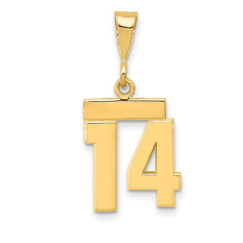 14k Small Polished Number 14 Charm 14k Small Polished Number 14 Charm
