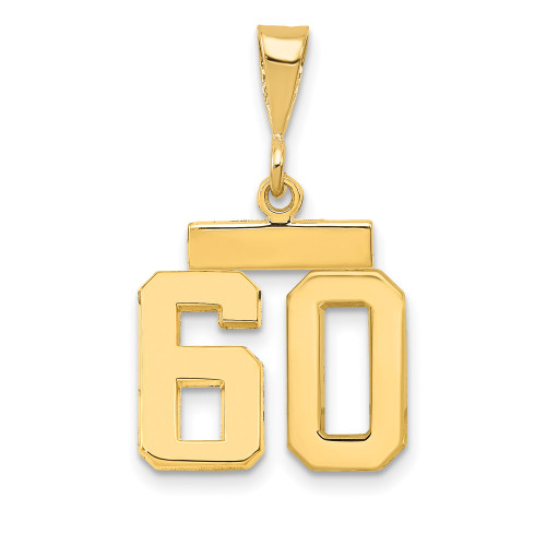14k Small Polished Number 60 Charm 14k Small Polished Number 60 Charm