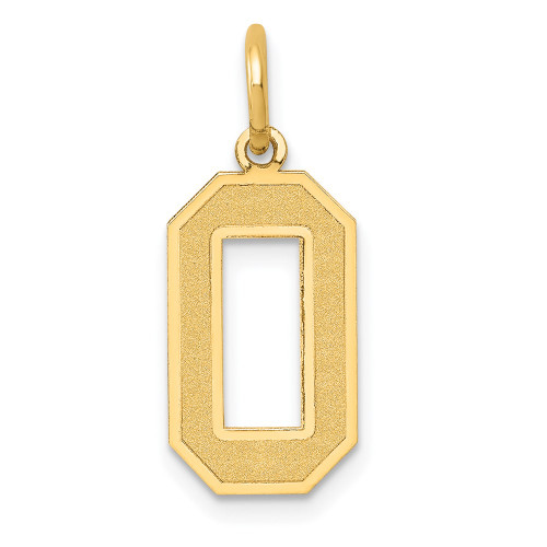 14k Medium Satin Number 0 Charm 14k Medium Satin Number 0 Charm