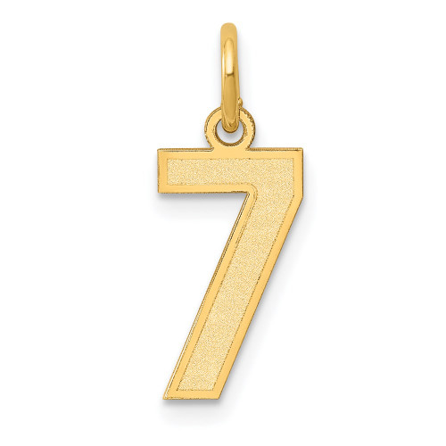 14k Small Satin Number 7 Charm 14k Small Satin Number 7 Charm