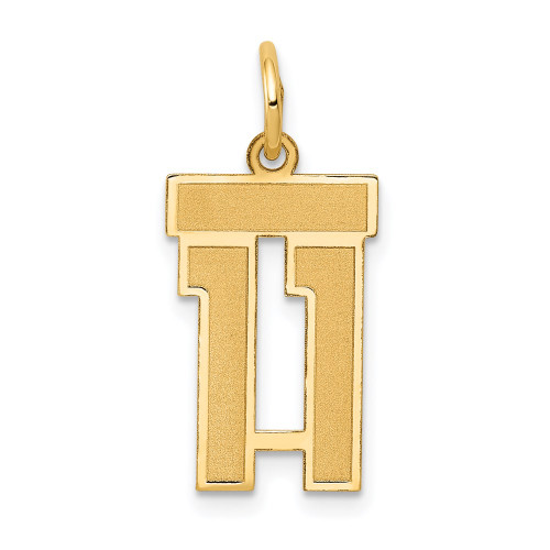 14k Small Satin Number 11 Charm 14k Small Satin Number 11 Charm