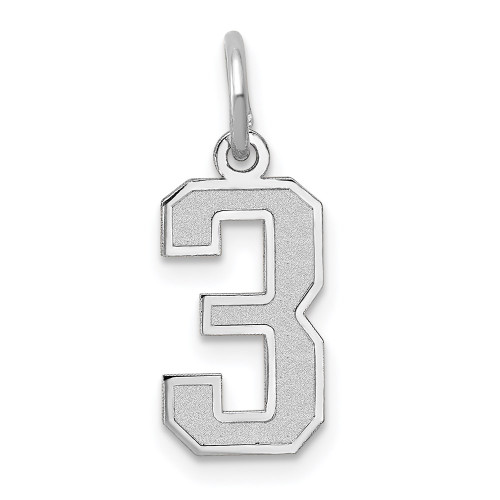 14kw Small Satin Number 3 Charm