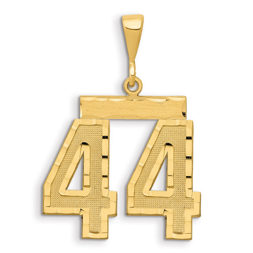 14k Large Brushed Diamond-cut Number 44 Charm 14k Large Brushed Diamond-cut Number 44 Charm