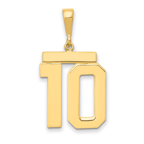 14k Large Polished Number 10 Charm 14k Large Polished Number 10 Charm