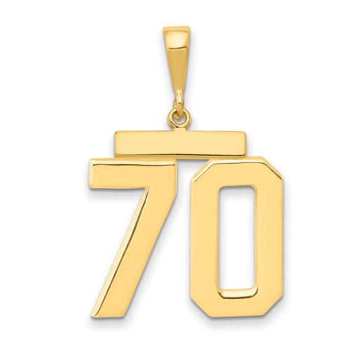 14k Large Polished Number 70 Charm