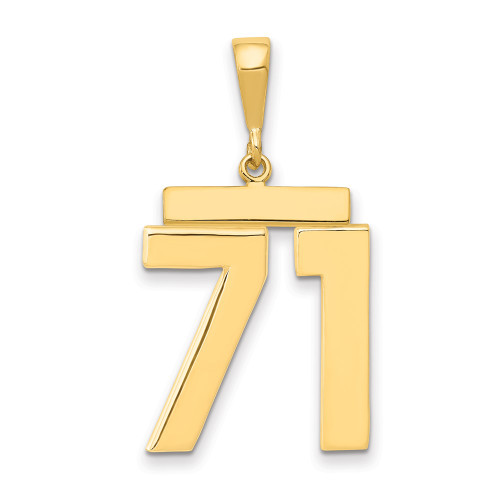 14k Large Polished Number 71 Charm