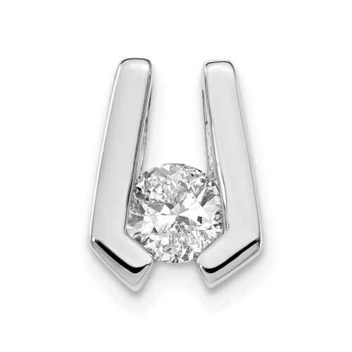 14k White Gold AA 4.5mm Diamond Slide