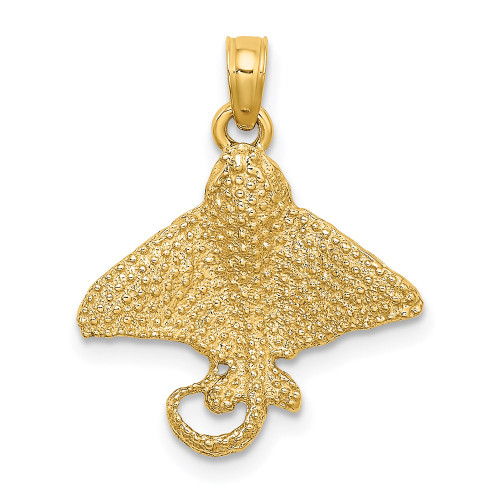 14K Textured Spotted Eagle Ray Charm