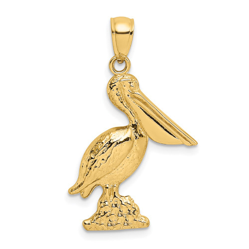 14K 3-D Pelican Standing Charm