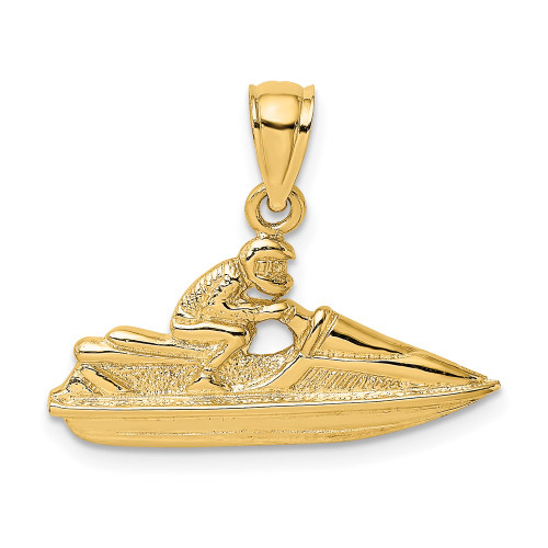 14K Textured 2-D Jet Ski Charm