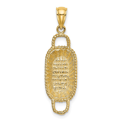14K 3-D 2 Handles Rectangular Basket Charm