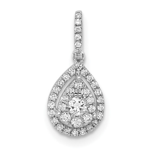 14k White Gold 1/4ct.Diamond Teardrop Pendant