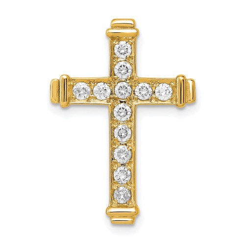 14k AA 3/8ct. Diamond Latin Cross Chain Slide