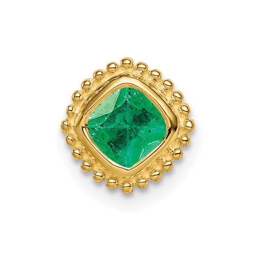 14k Cushion Emerald Chain Slide