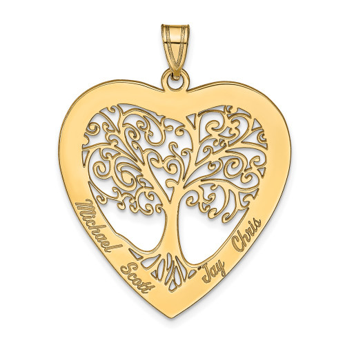 14KY Heart Family Tree Pendant