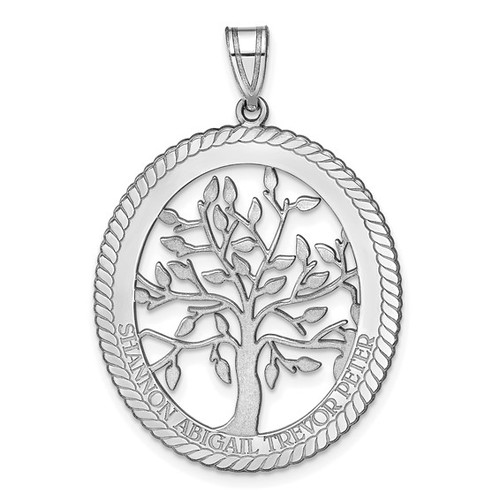 14KW Oval Family Tree Pendant