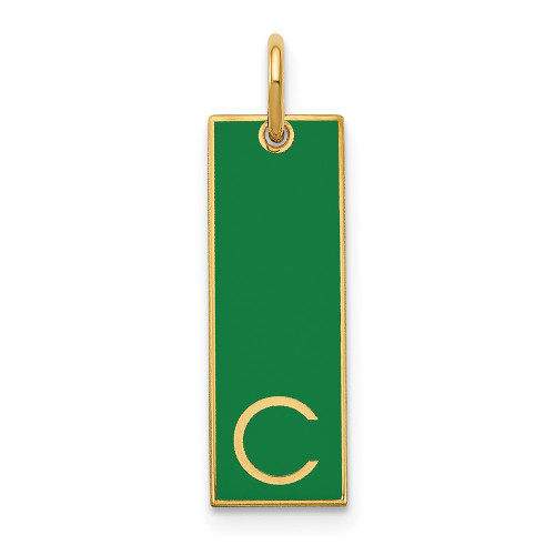 10K Medium Enameled Initial Bar Charm