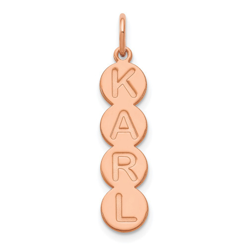 10K Rose Gold 4 Letter Bubble Pendant