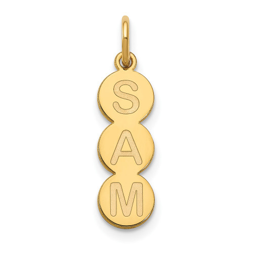 10K 3 Letter Bubble Pendant