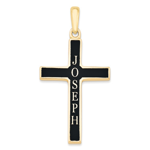 10K Personalized Enameled Cross Pendant