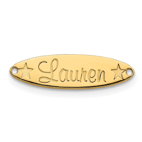 10K Small Oval with Stars Name Plate