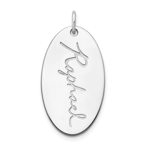 10K White Gold Oval Signature Charm