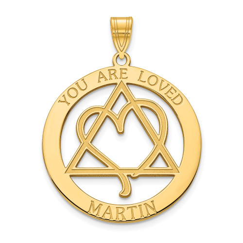 10K Personalized YOU ARE LOVED Adoption Pendant