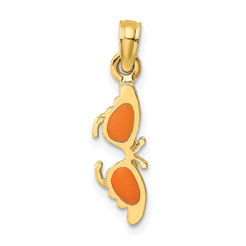 14K Orange Enameled Butterfly Sunglasses Charm