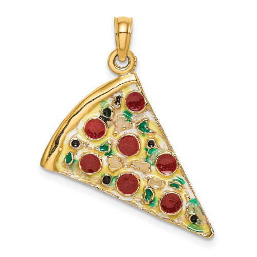 14K w/Enamel Large Pepperoni Pizza Slice