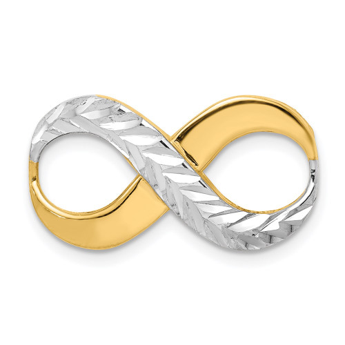 14K w/Rhodium D/C Infinity Fits 4mm Fancy Omega Slide