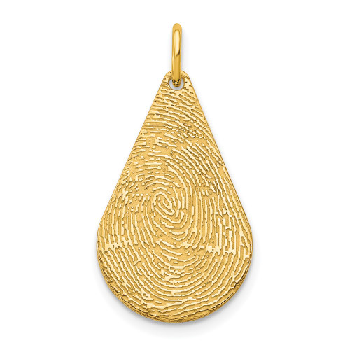 14KY Tear Drop Fingerprint Charm