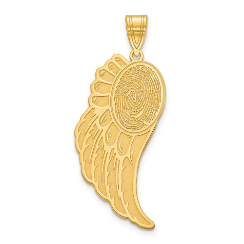 14KY Angel Wing Fingerprint Pendant