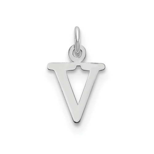 14kw Cutout Letter V Initial Pendant