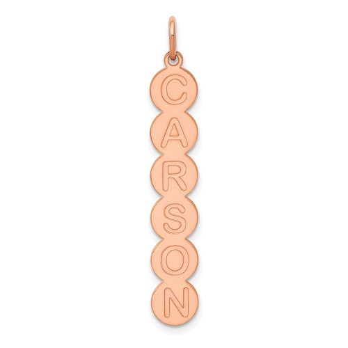 14K Rose Gold 6 Letter Bubble Pendant